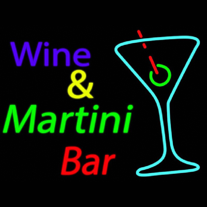 Custom Wine and Martini Bar Real Neon Tube Neon Sign USA