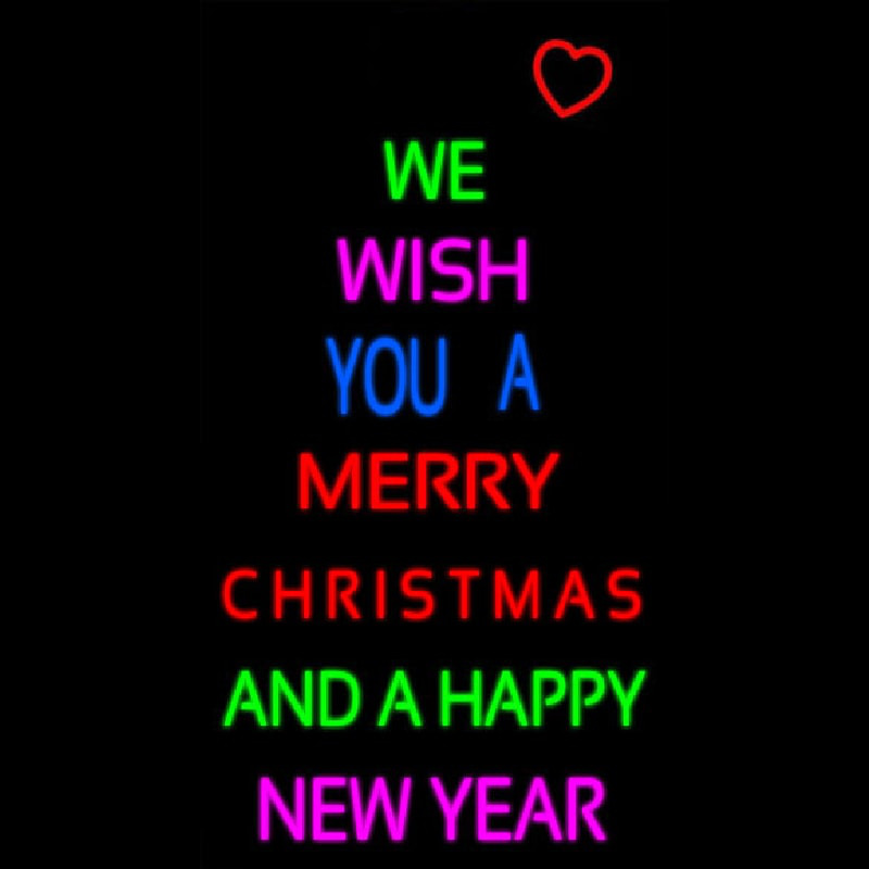 Custom Wishing Merry Christmas Happy New Year Neon Sign USA