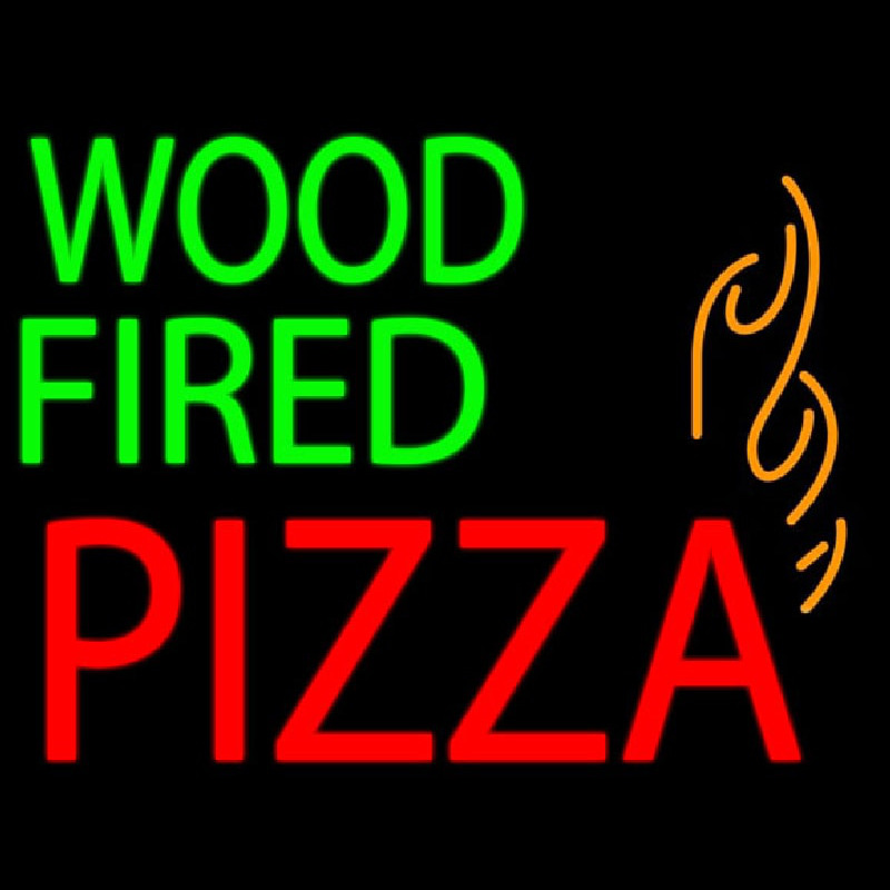 Custom Wood Fired Pizza Neon Sign USA