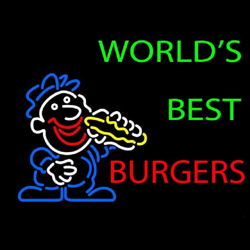 Custom Worlds Best Burgers Neon Sign USA
