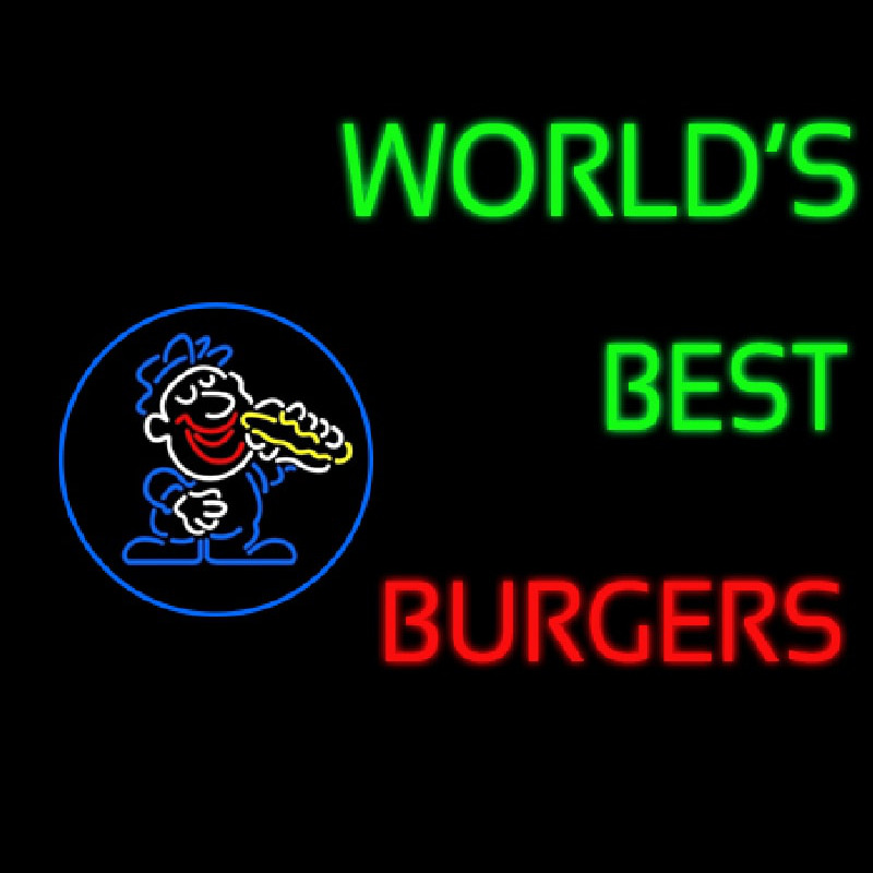 Custom Worlds Best Burgers Neon Sign USA
