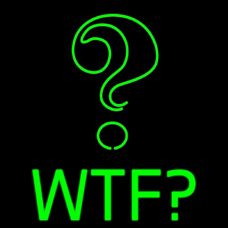 Custom Wtf With Question Mark Neon Sign USA