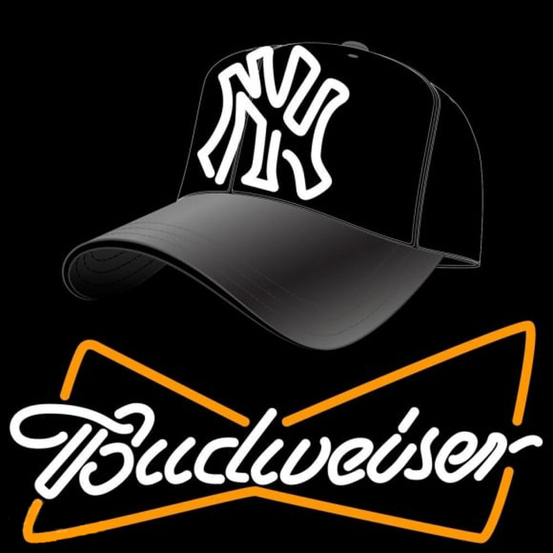 Custom Yankees Fitted Hat with Budweiser Neon Sign Neon Sign USA
