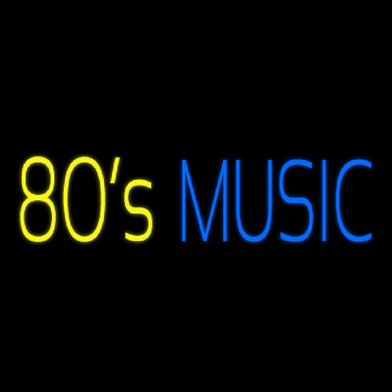 Custom Yellow 80s Blue Music Neon Sign USA