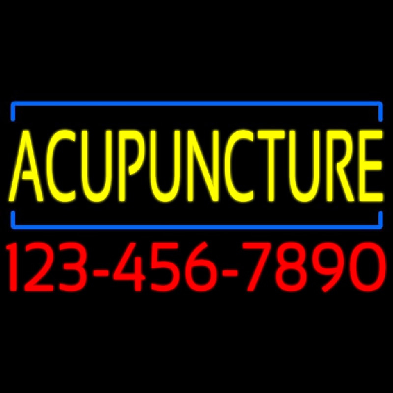 Custom Yellow Acupuncture With Phone Number Neon Sign USA