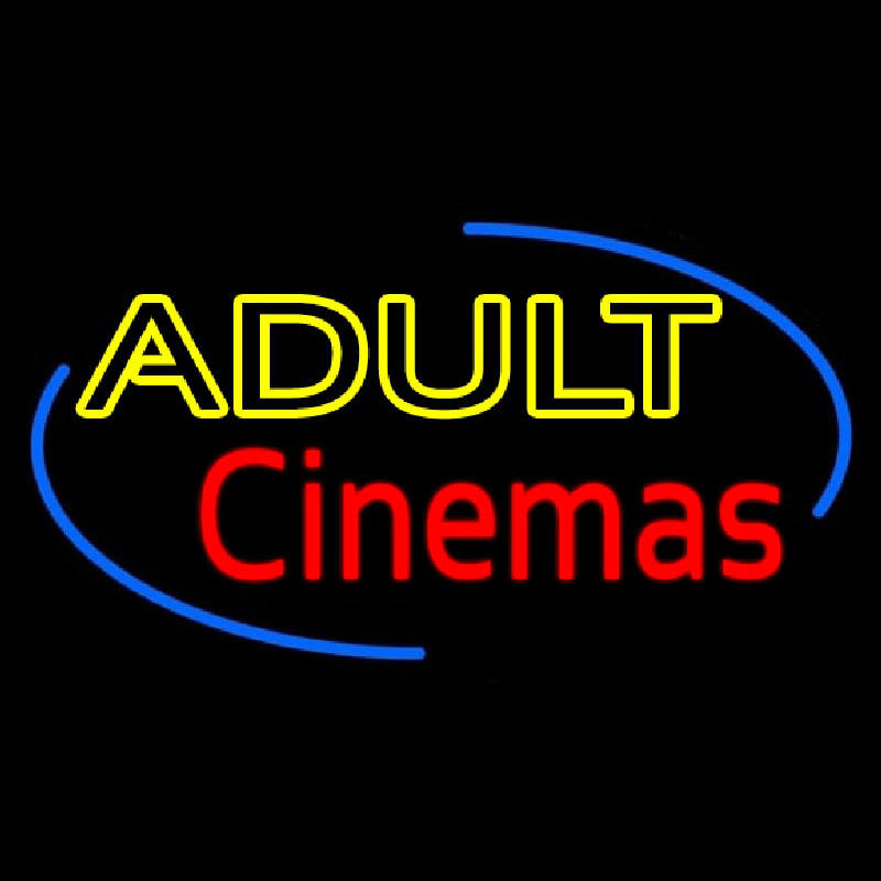 Custom Yellow Adult Red Cinemas Neon Sign USA