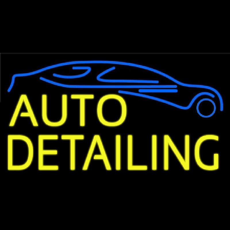 Custom Yellow Auto Detailing 1 Neon Sign USA