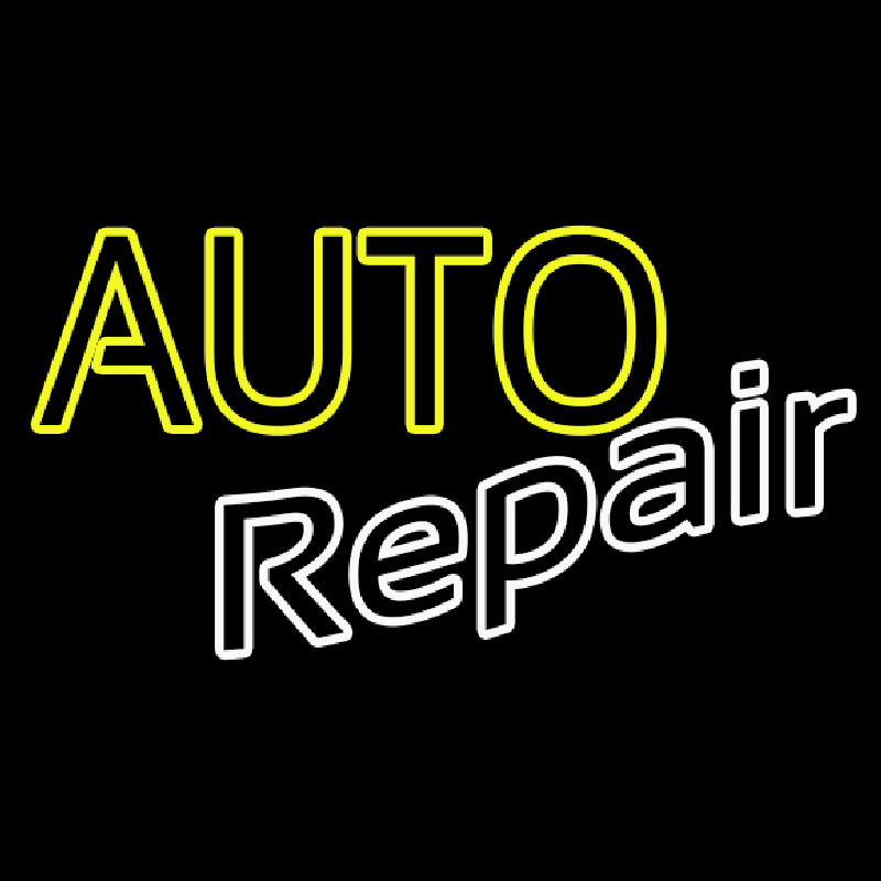 Custom Yellow Auto White Repair Neon Sign USA