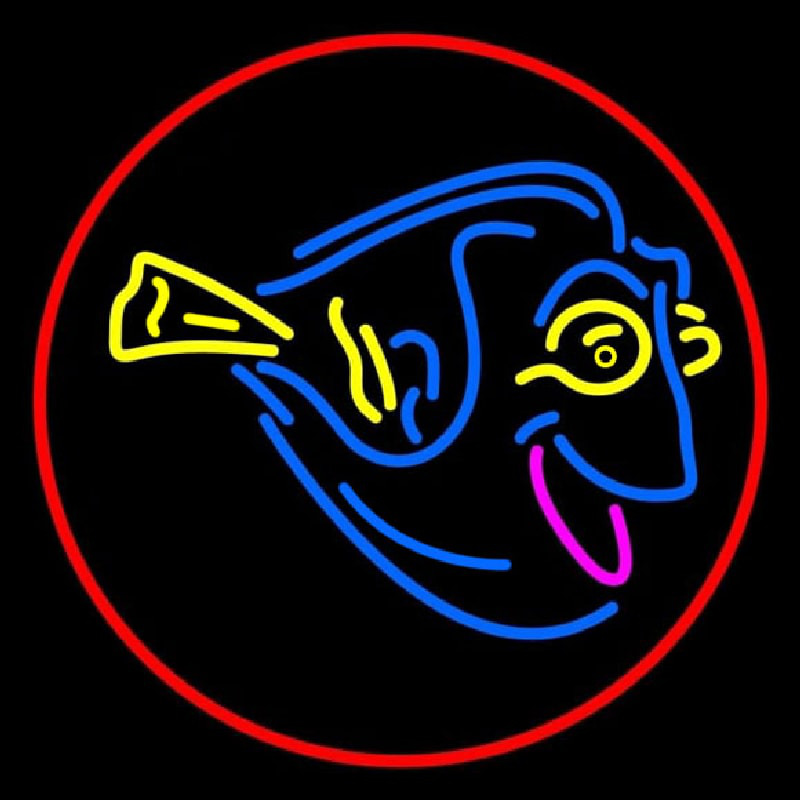 Custom Yellow Blue Fish 1 Neon Sign USA