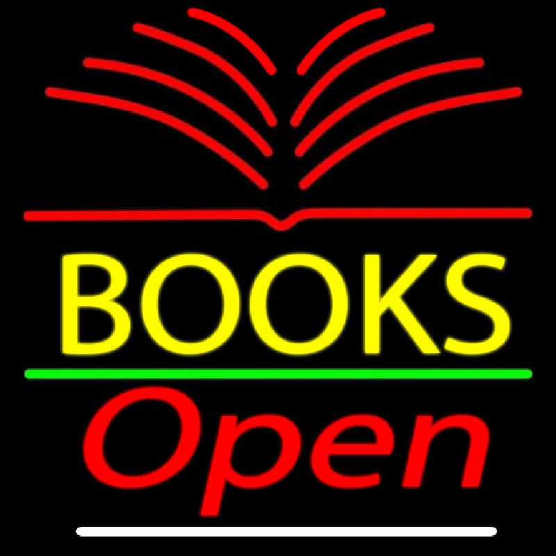 Custom Yellow Books Open Neon Sign USA