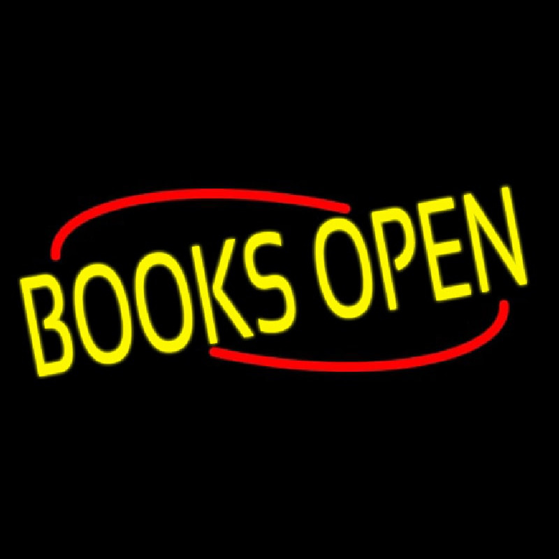 Custom Yellow Books Open Neon Sign USA
