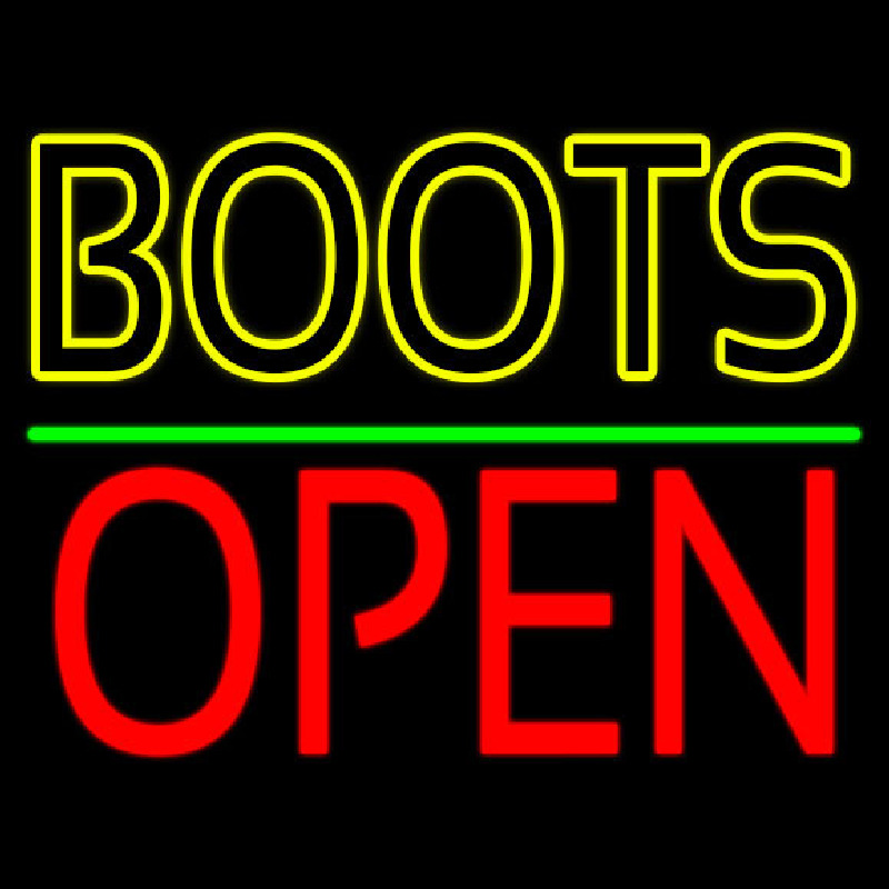 Custom Yellow Boots Open Neon Sign USA