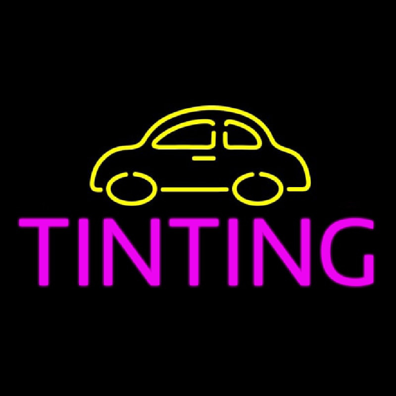 Custom Yellow Car Pink Tinting Neon Sign USA