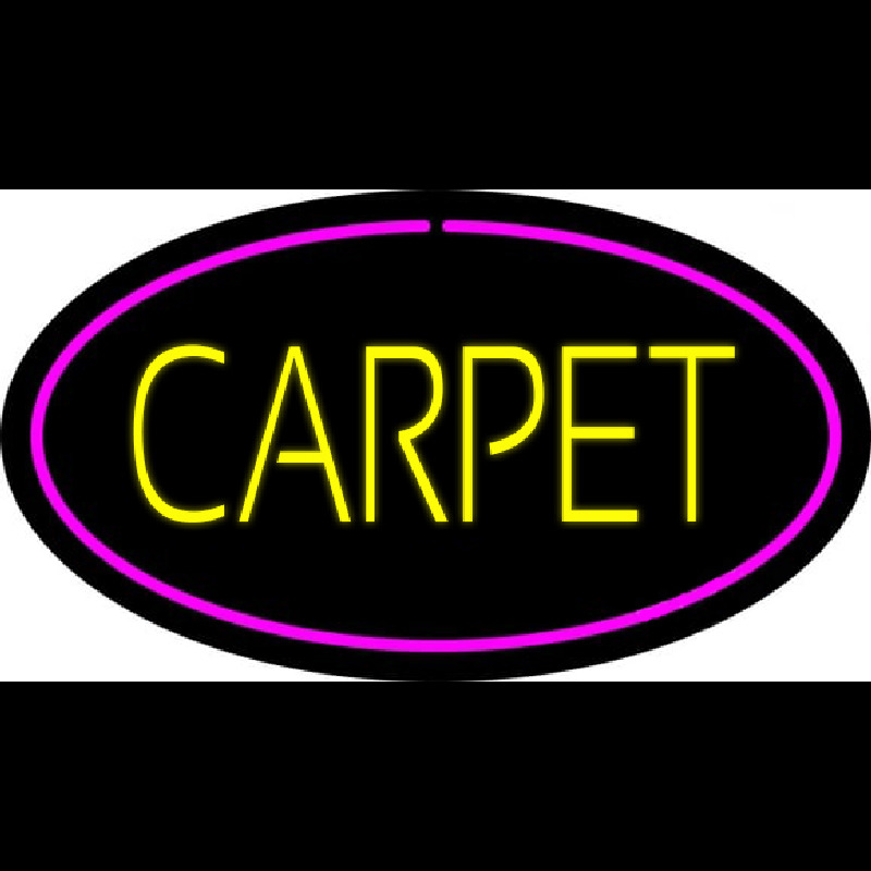Custom Yellow Carpet Oval Pink Border Neon Sign USA