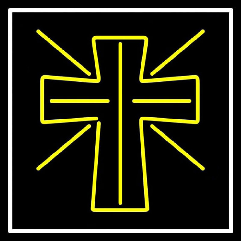 Custom Yellow Christian Cross Neon Sign USA