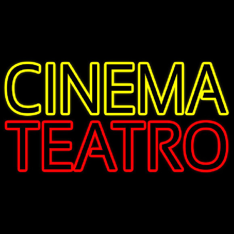 Custom Yellow Cinema Red Teatro Neon Sign USA