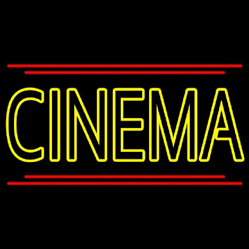 Custom Yellow Cinema With Line Neon Sign USA