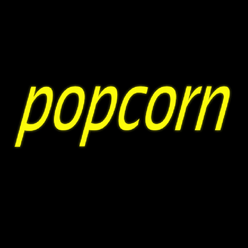 Custom Yellow Cursive Popcorn Neon Sign USA