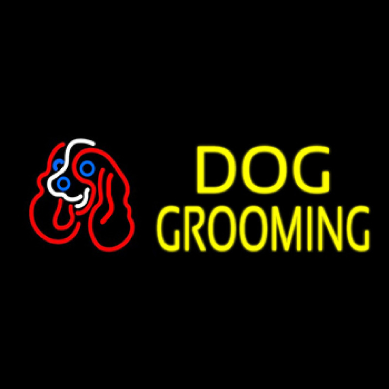 Custom Yellow Dog Grooming With Logo Neon Sign USA