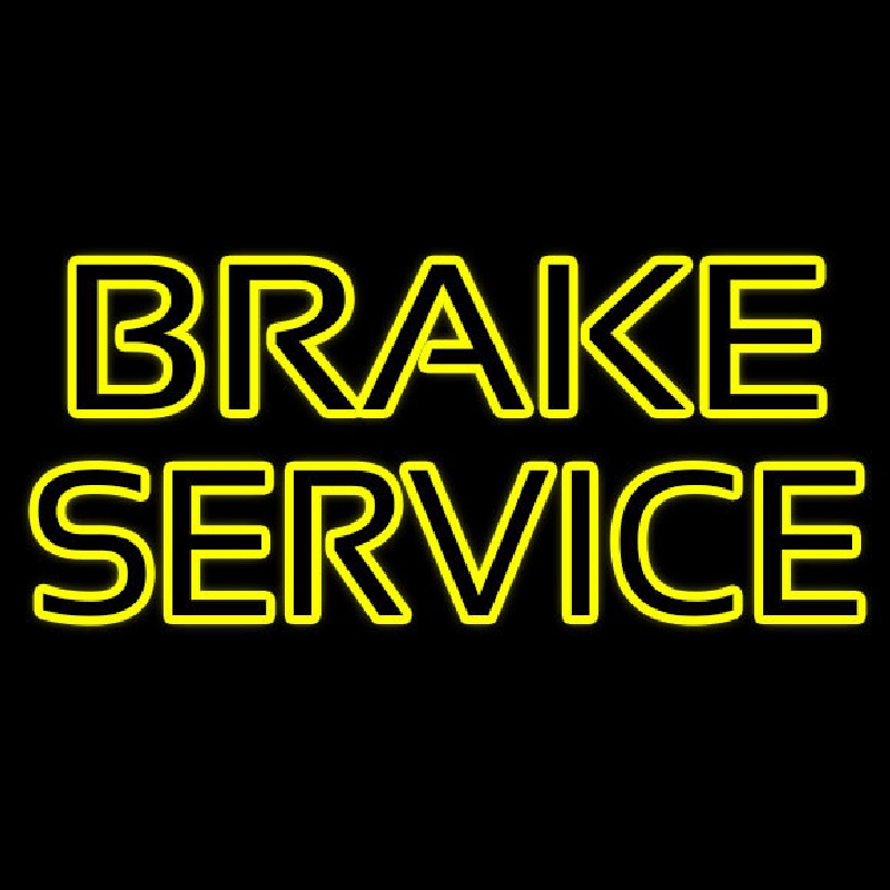 Custom Yellow Double Stroke Brake Service Neon Sign USA