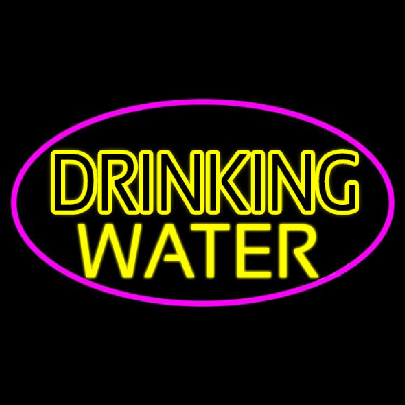Custom Yellow Drinking Water Neon Sign USA