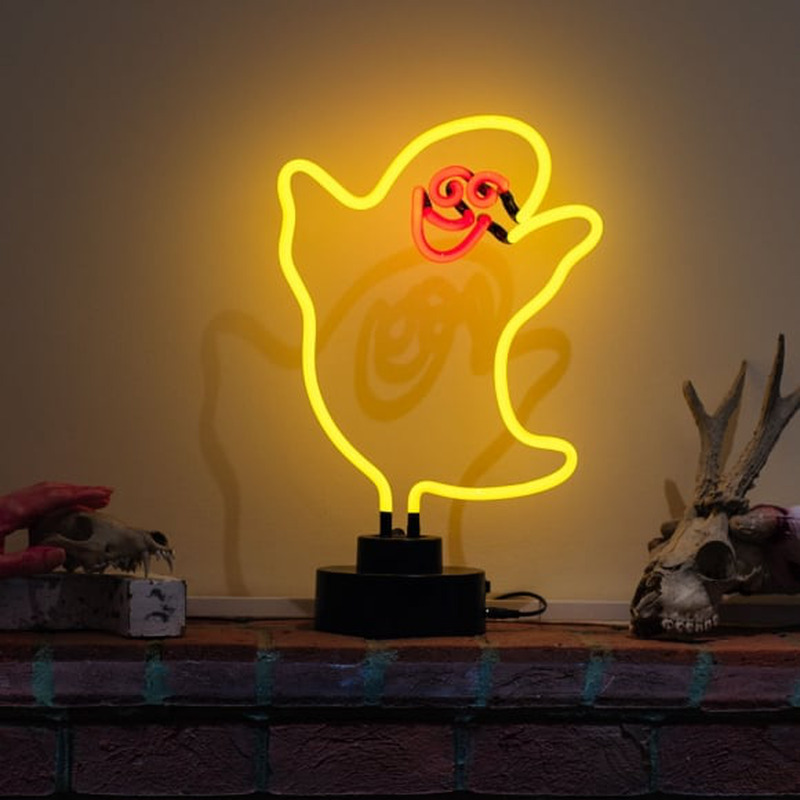 Custom Yellow Ghost Desktop Neon Sign