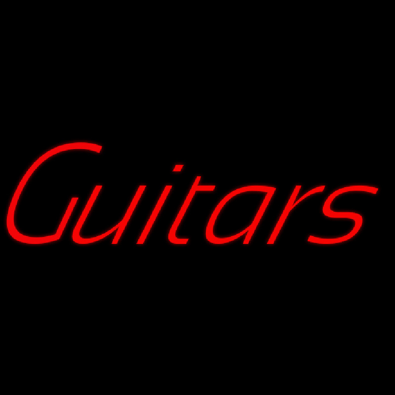 Custom Yellow Guitars Cursive Neon Sign USA