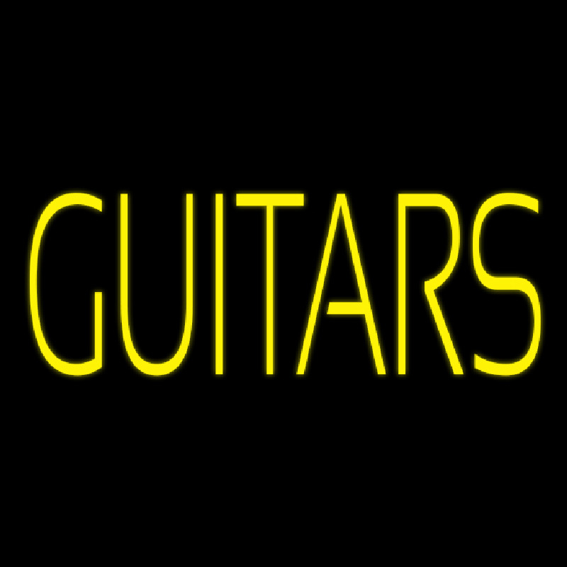 Custom Yellow Guitars Green Line Neon Sign USA