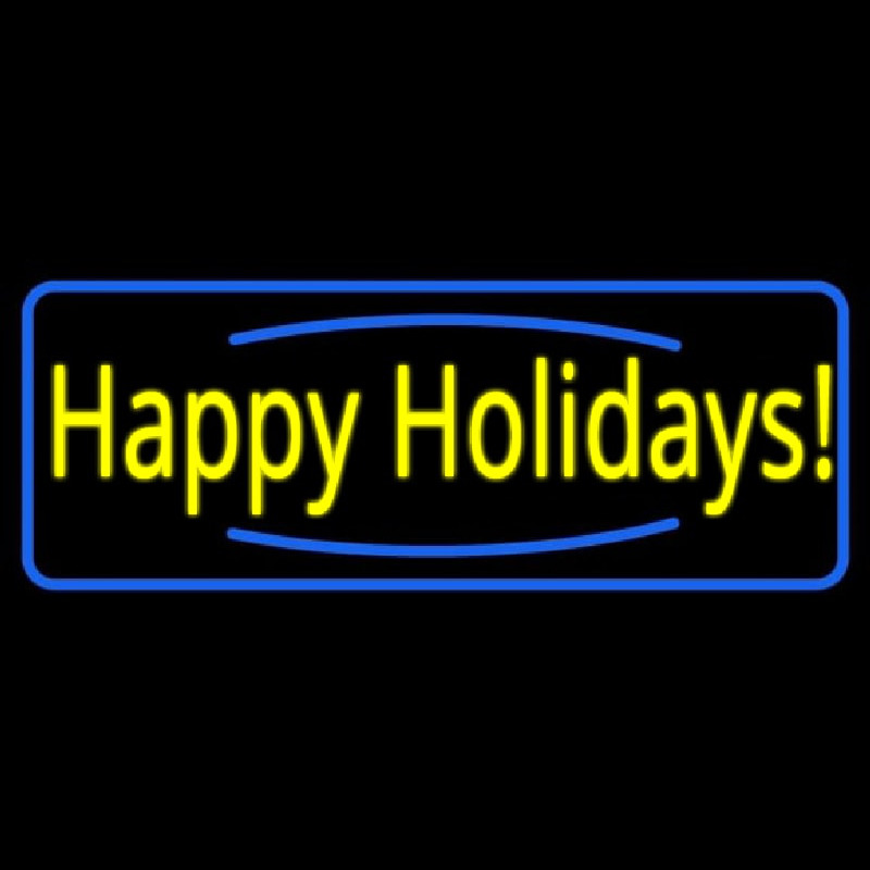Custom Yellow Happy Holidays Neon Sign USA