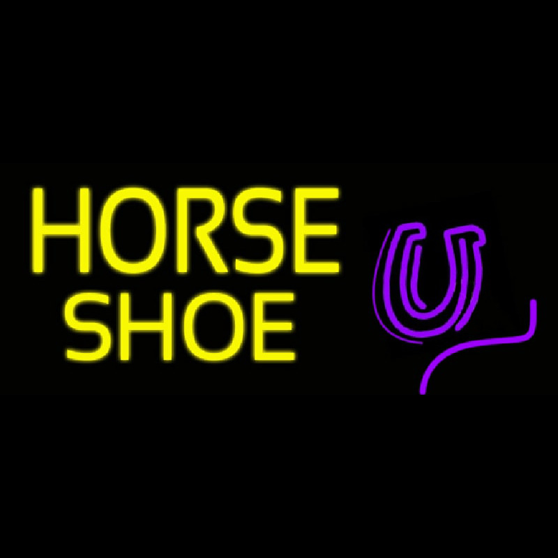 Custom Yellow Horse Shoe Neon Sign USA