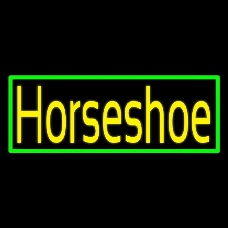 Custom Yellow Horseshoe With Border Neon Sign USA