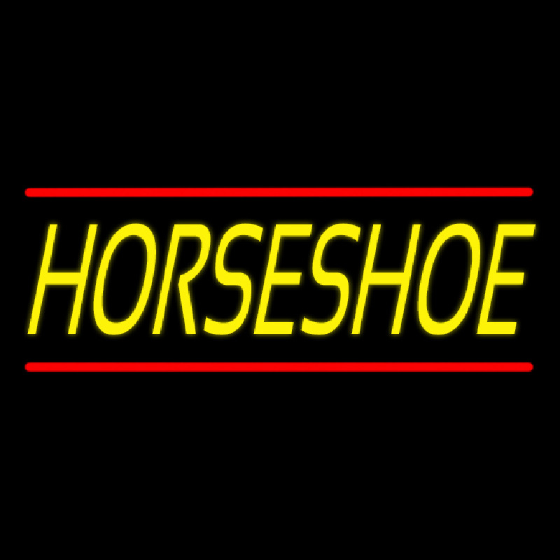 Custom Yellow Horseshoe With Line Neon Sign USA
