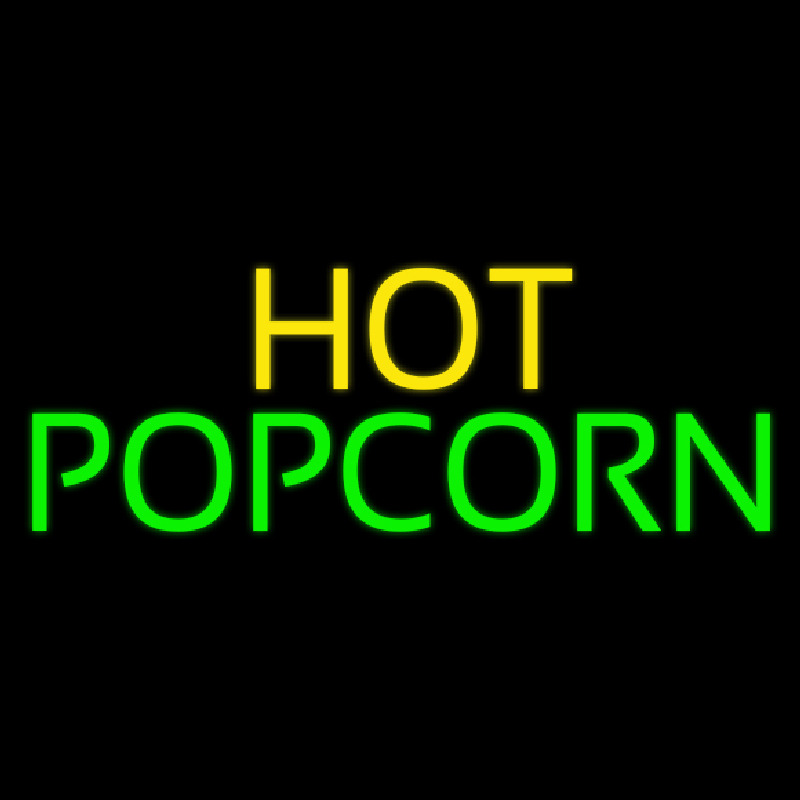 Custom Yellow Hot Green Popcorn Neon Sign USA