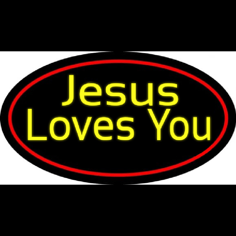 Custom Yellow Jesus Loves You Neon Sign USA