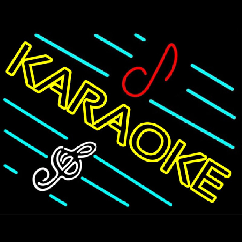 Custom Yellow Karaoke Border Neon Sign USA