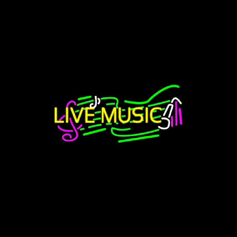 Custom Yellow Live Music Block 1 Neon Sign USA
