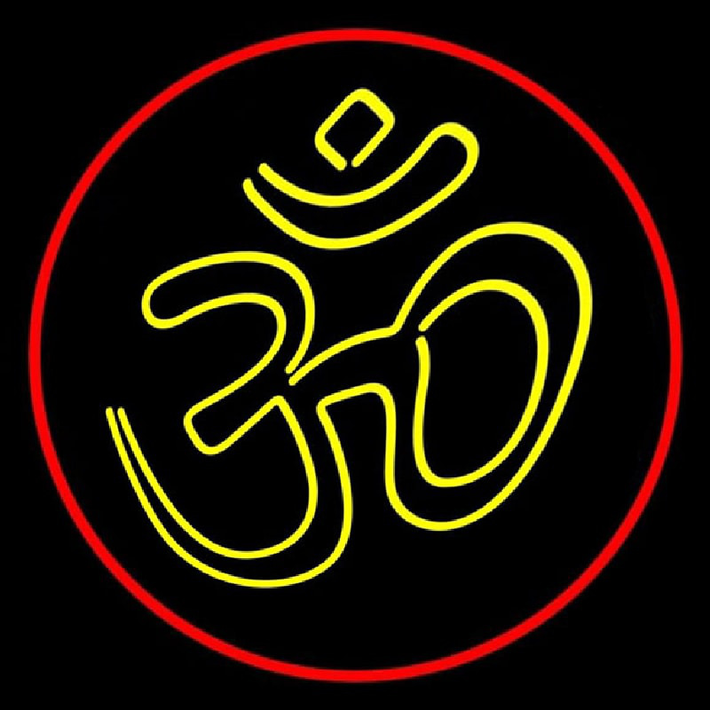 Custom Yellow Om With Border Neon Sign USA