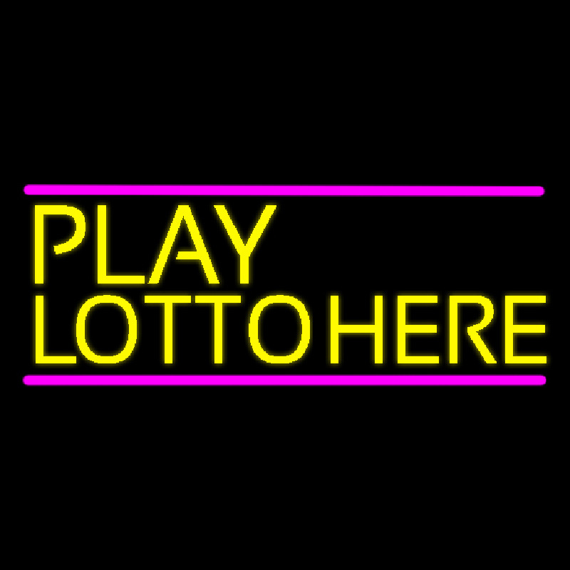 Custom Yellow Play Lotto Here Neon Sign USA