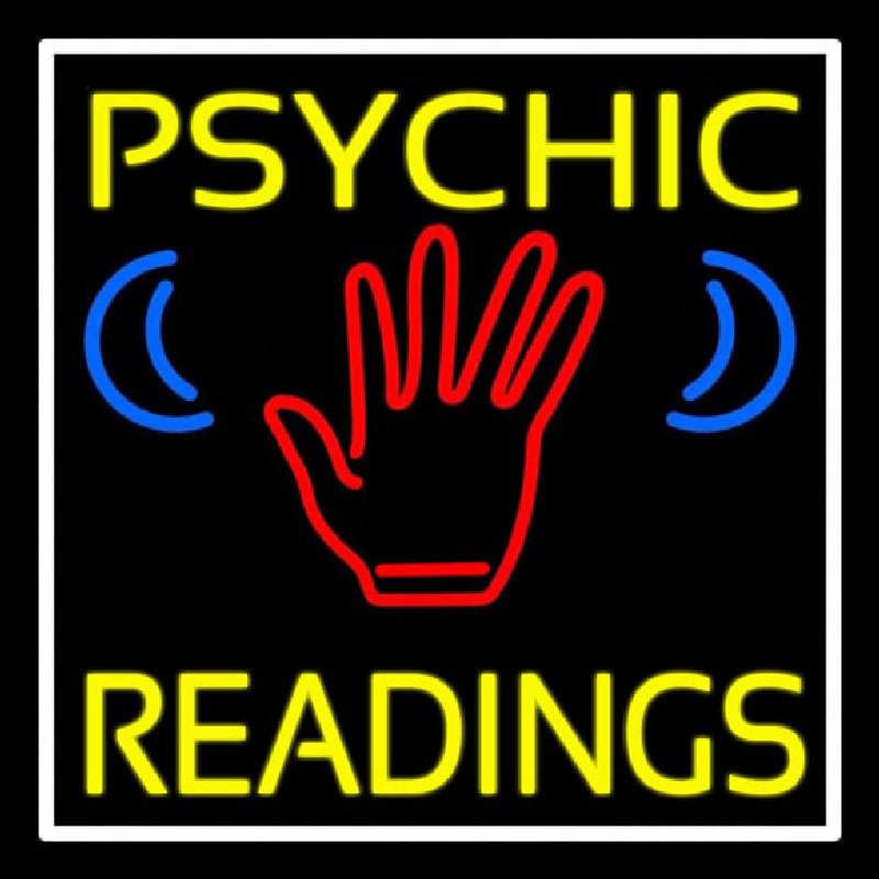 Custom Yellow Psychic Readings With Palm Neon Sign USA