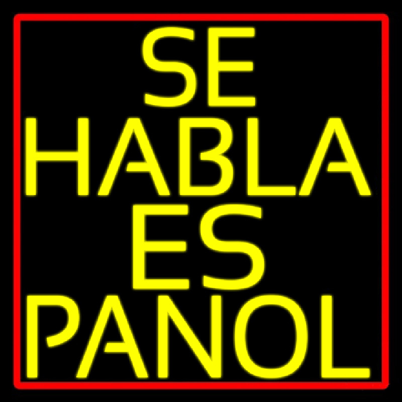 Custom Yellow Se Habla Espanol Neon Sign USA