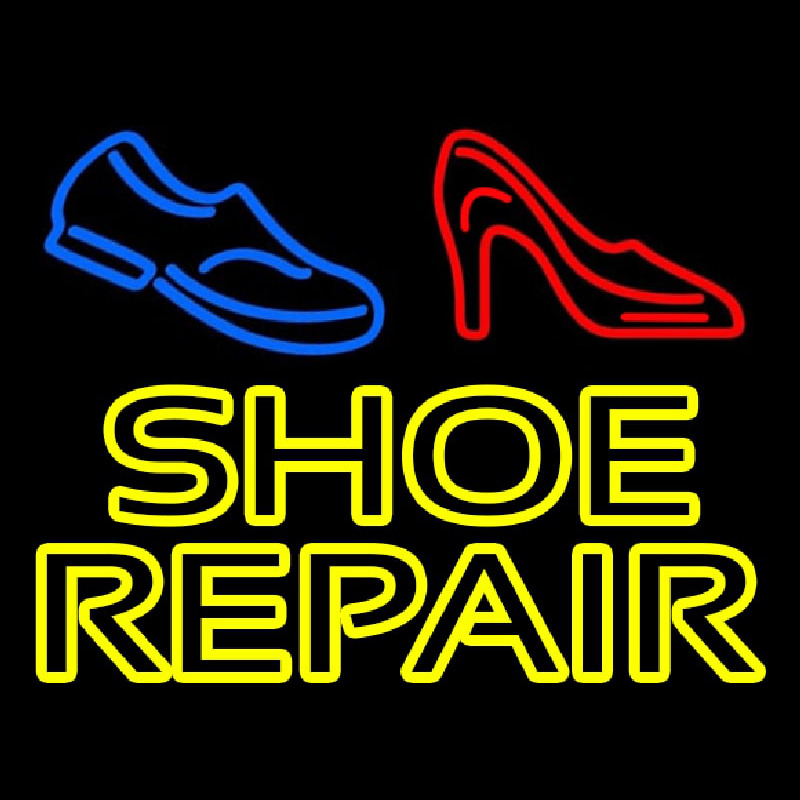 Custom Yellow Shoe Repair With Sandal Shoe Neon Sign USA