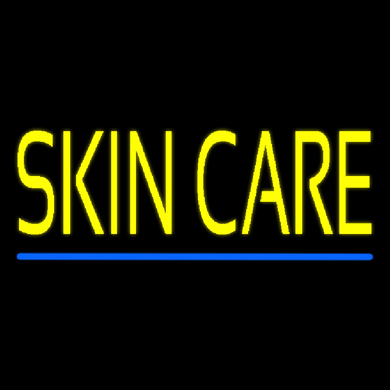 Custom Yellow Skin Care Blue Line Neon Sign USA