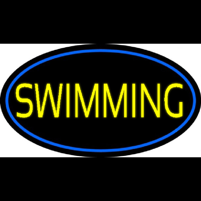 Custom Yellow Swimming With Blue Border Neon Sign USA